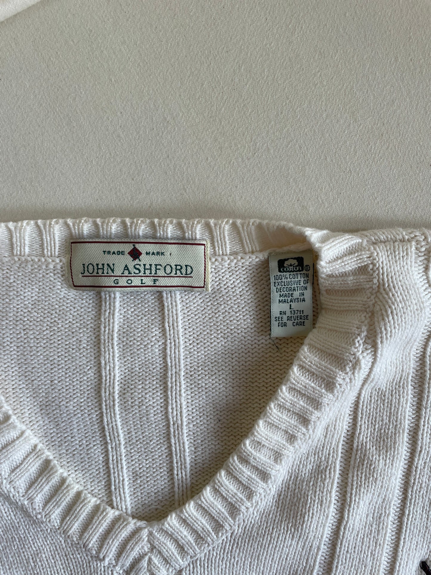 White John Ashford Golf Sweater