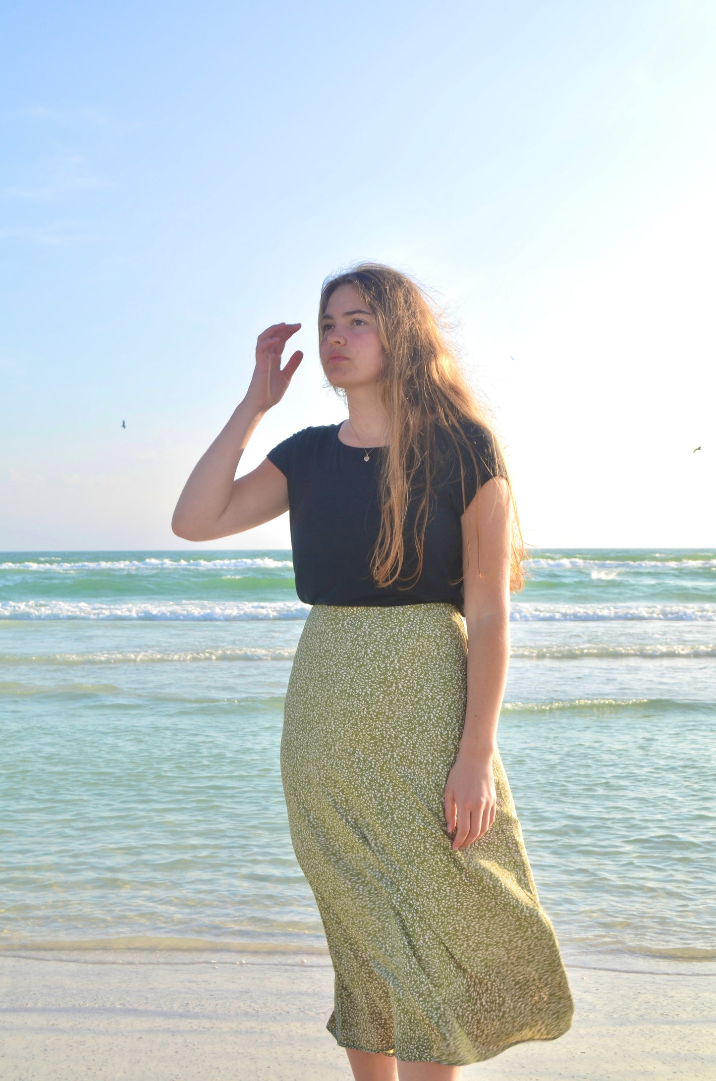 Spring Flowers Skirt in Sage