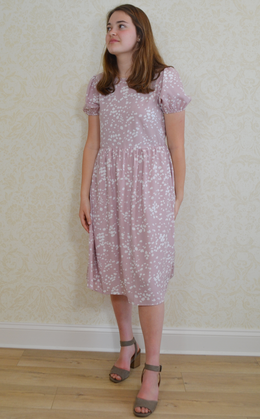 Modest Pink Midi Dress - Made in USA