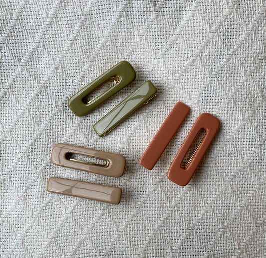 Set of 2 Hair Clips- 3 Colors Available