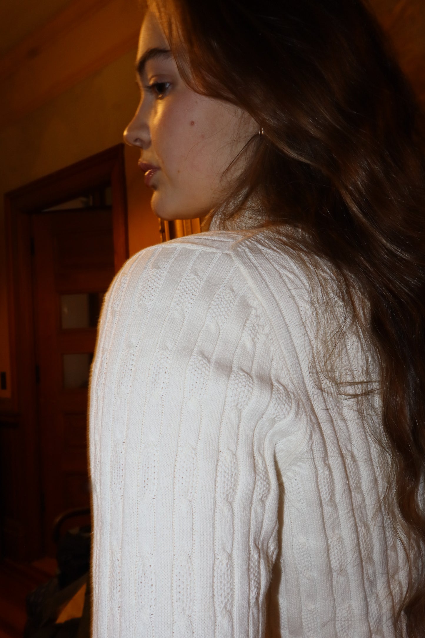 Talbots Cream Ribbed Turtleneck