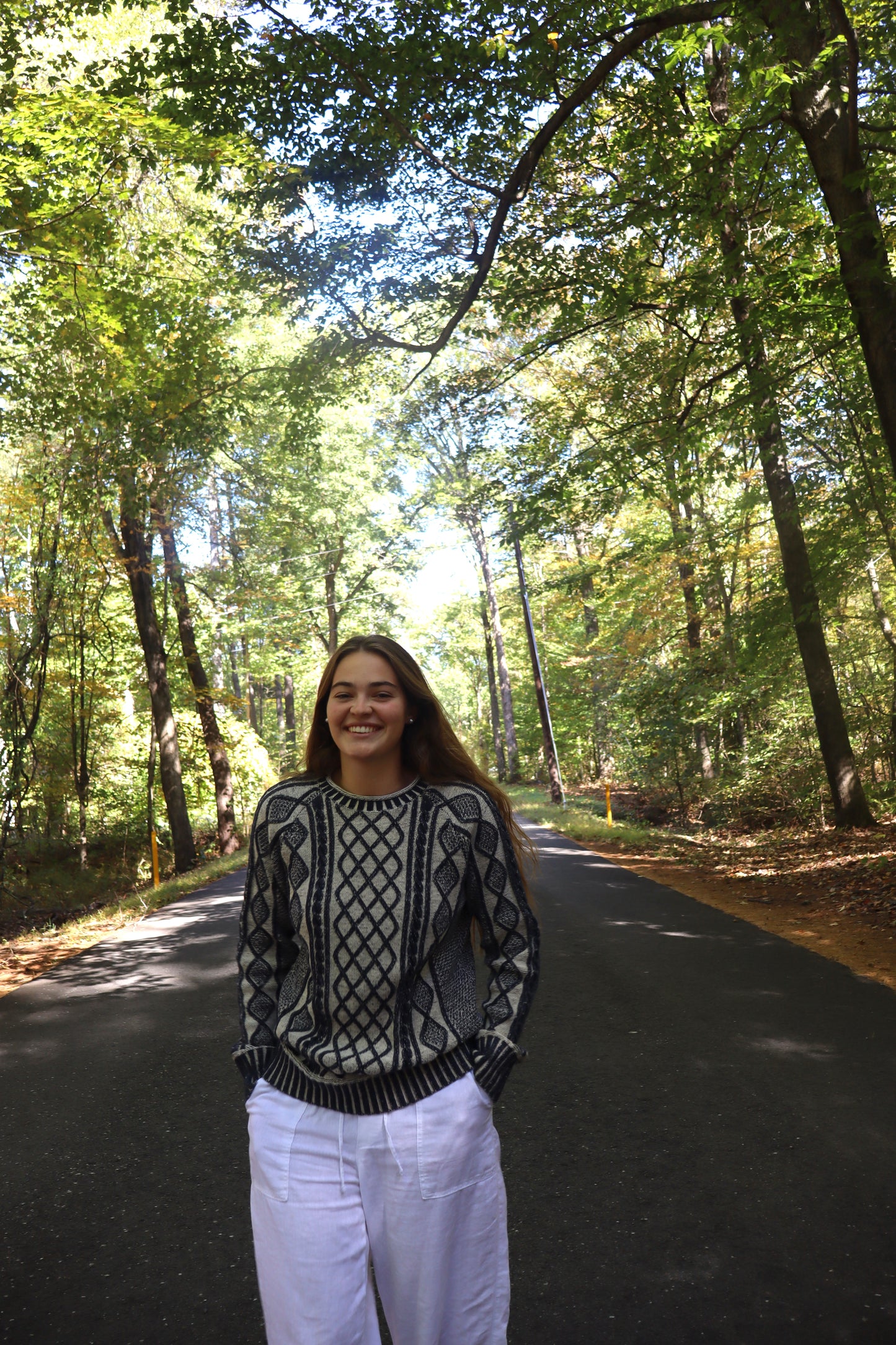 L.L. Bean Navy Cable Knit