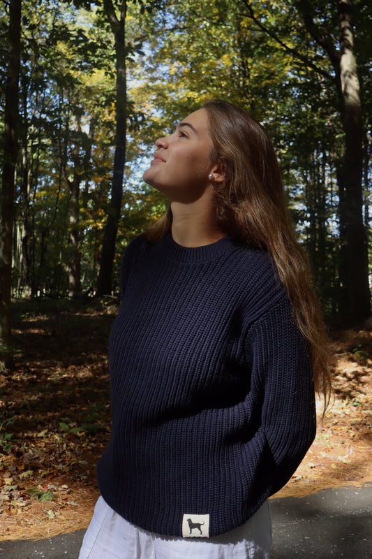 Black Dog Navy Knit Sweater