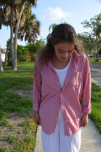 Red and White Stripe Button Down