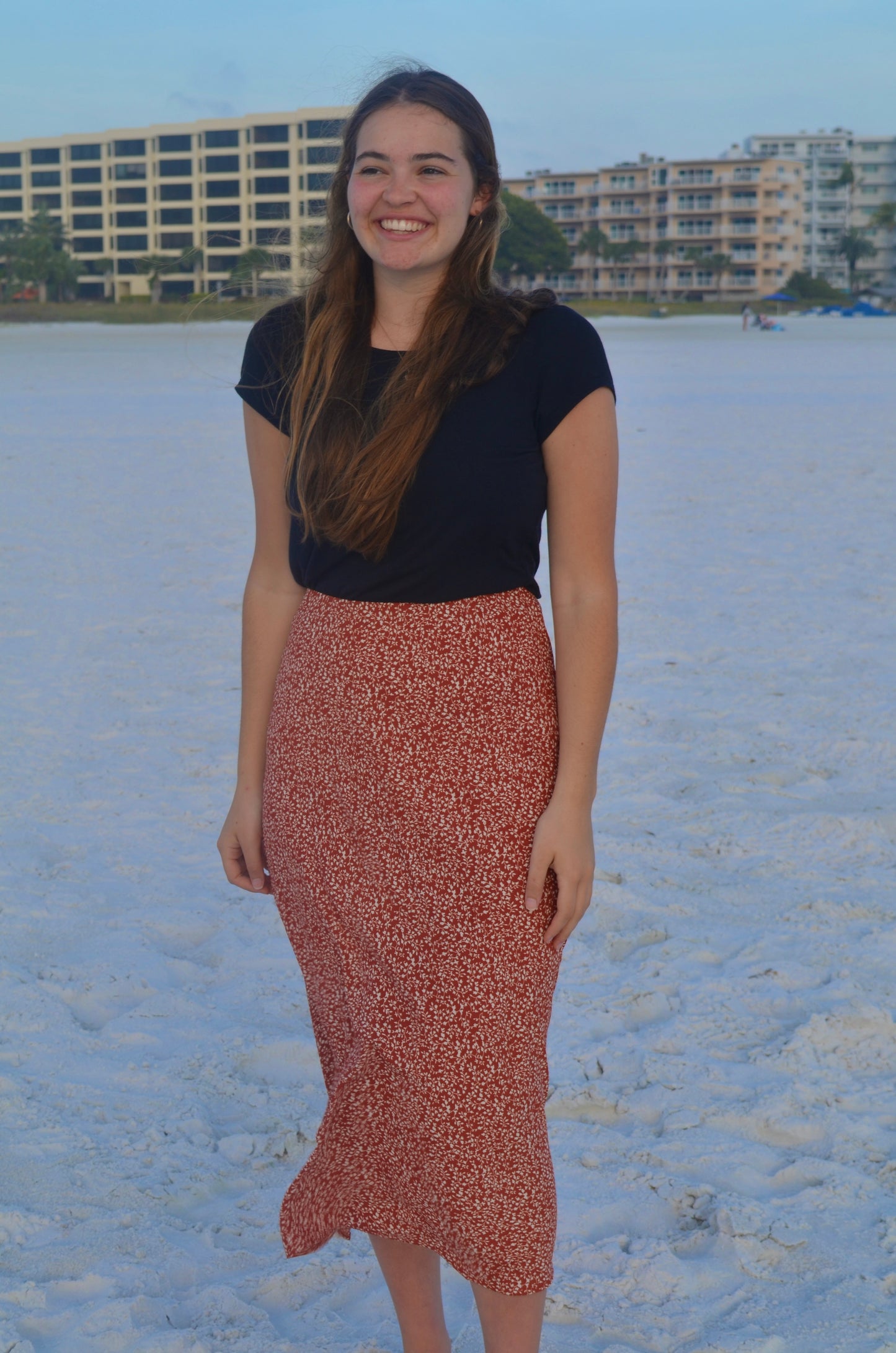 Spring Flowers Skirt in Cherry