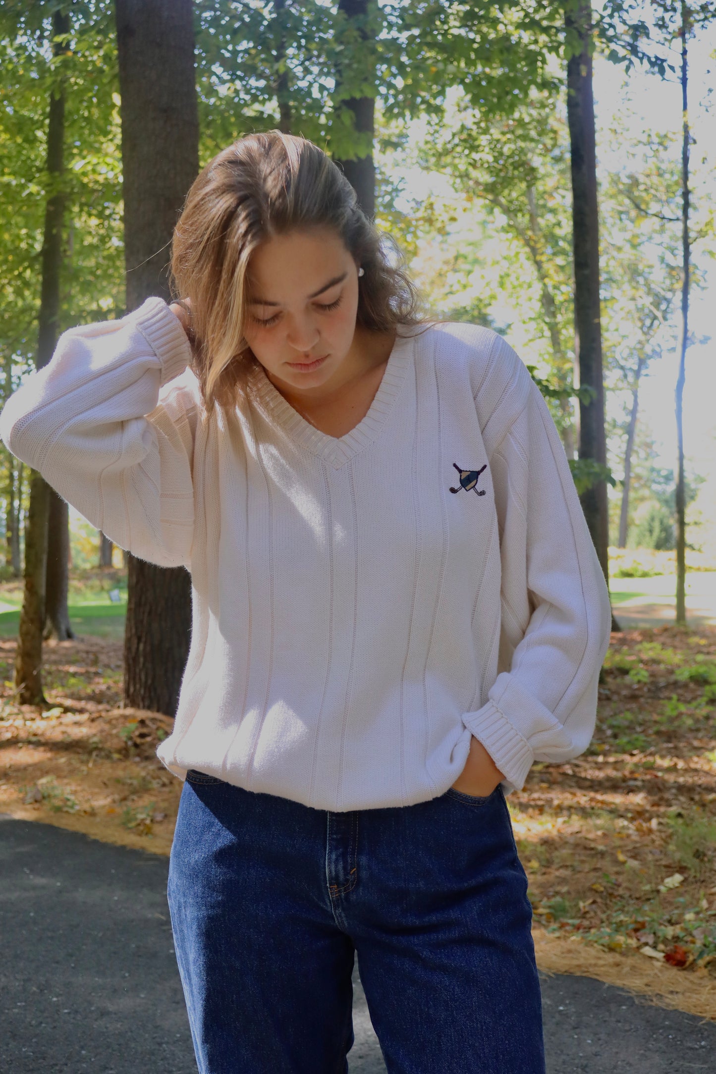 White John Ashford Golf Sweater