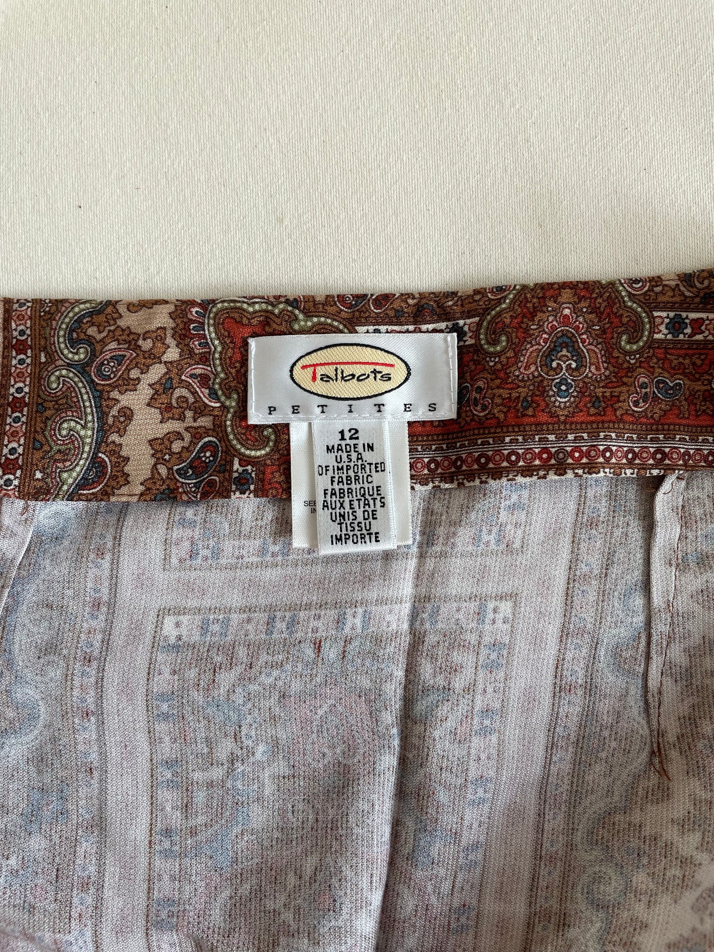Talbots Print Skirt
