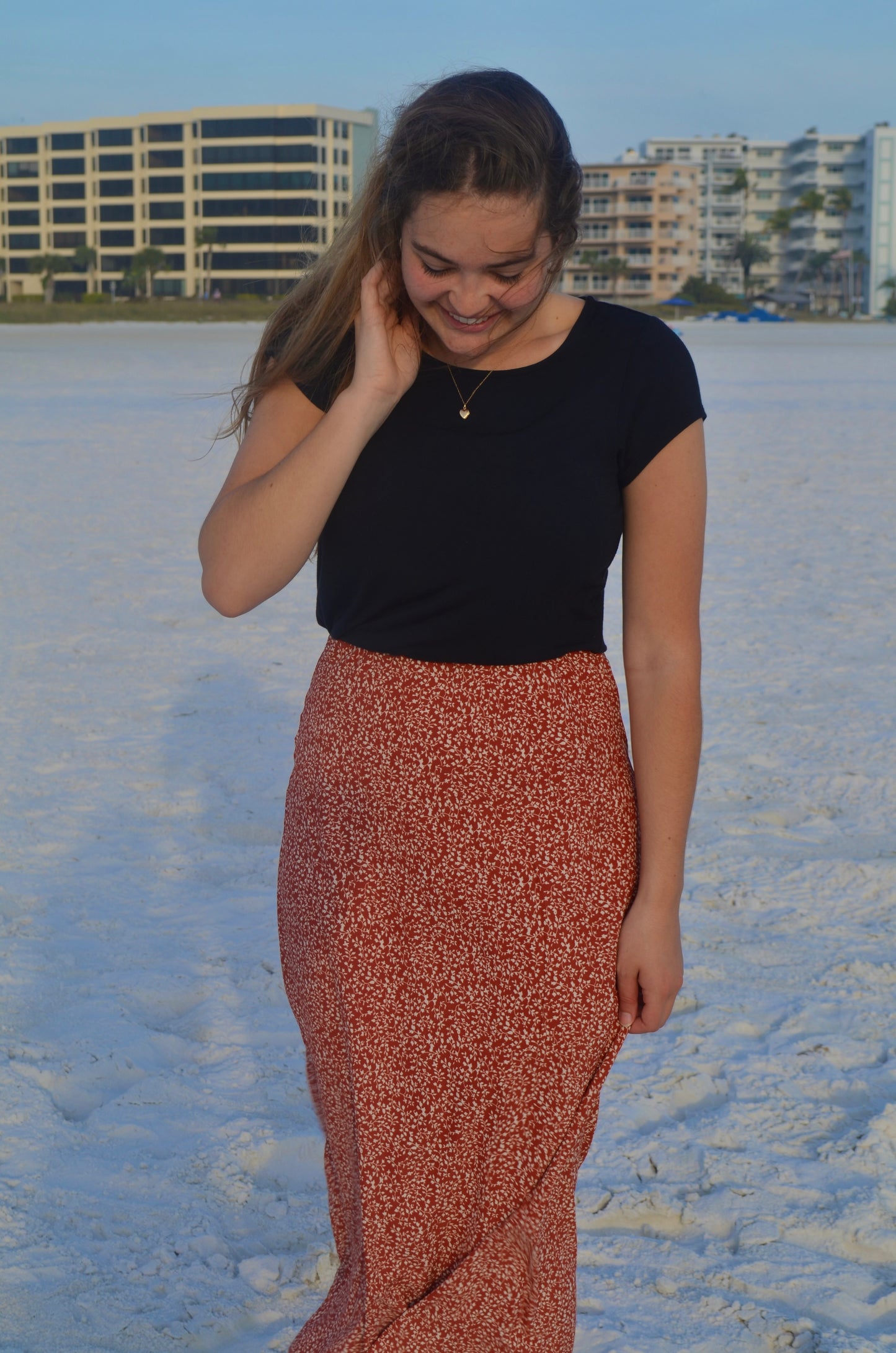 Spring Flowers Skirt in Cherry