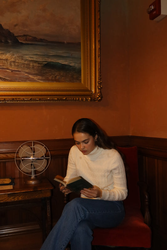 Talbots Cream Ribbed Turtleneck