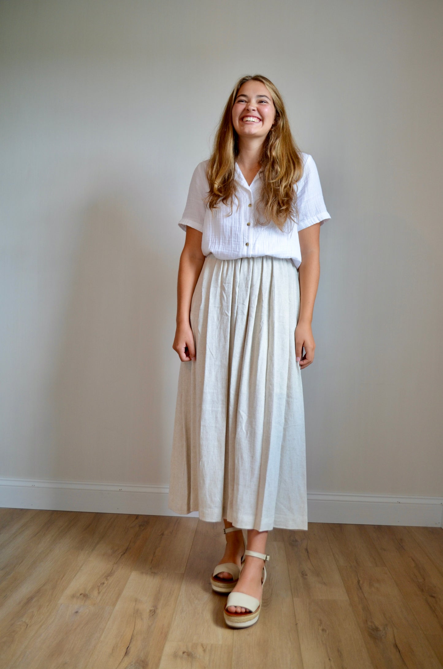 The Ayla Skirt in Linen - MADE IN THE USA