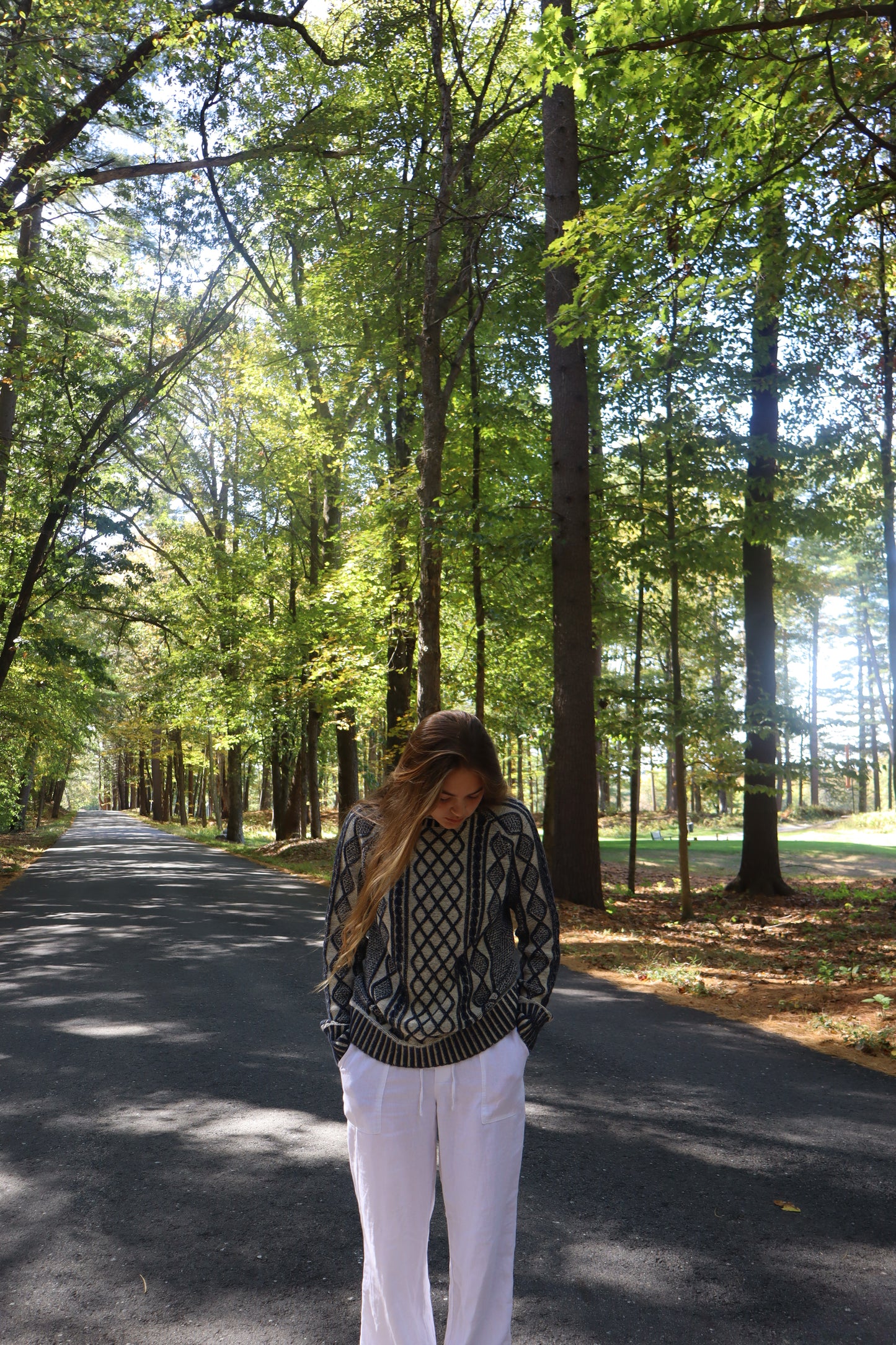 L.L. Bean Navy Cable Knit