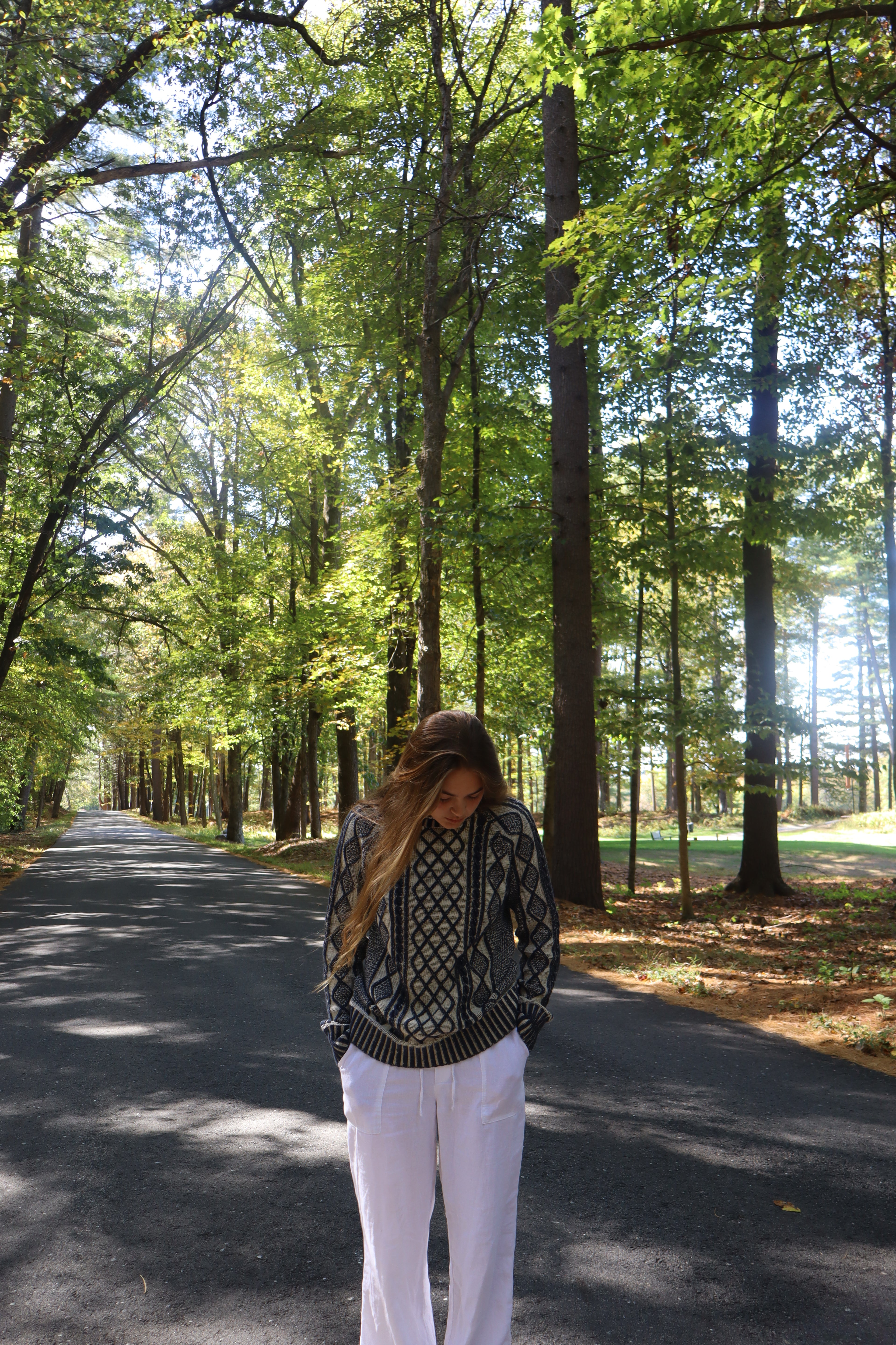 L.L. Bean Navy Cable Knit