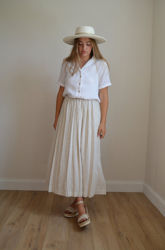 The Ayla Skirt in Linen - MADE IN THE USA