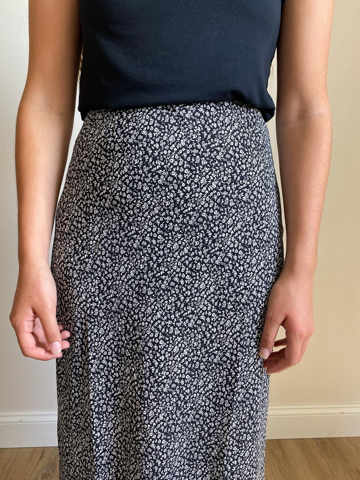 Fall Flowers Midi Skirt