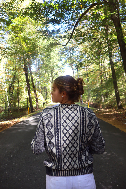L.L. Bean Navy Cable Knit
