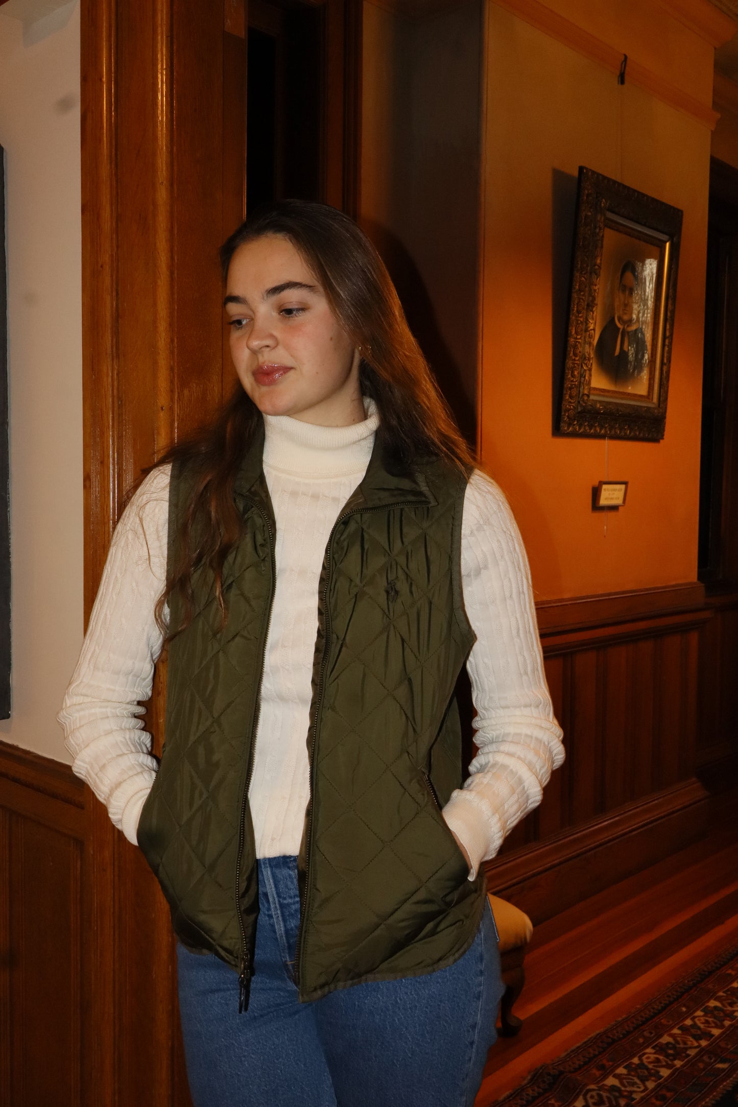 Talbots Cream Ribbed Turtleneck