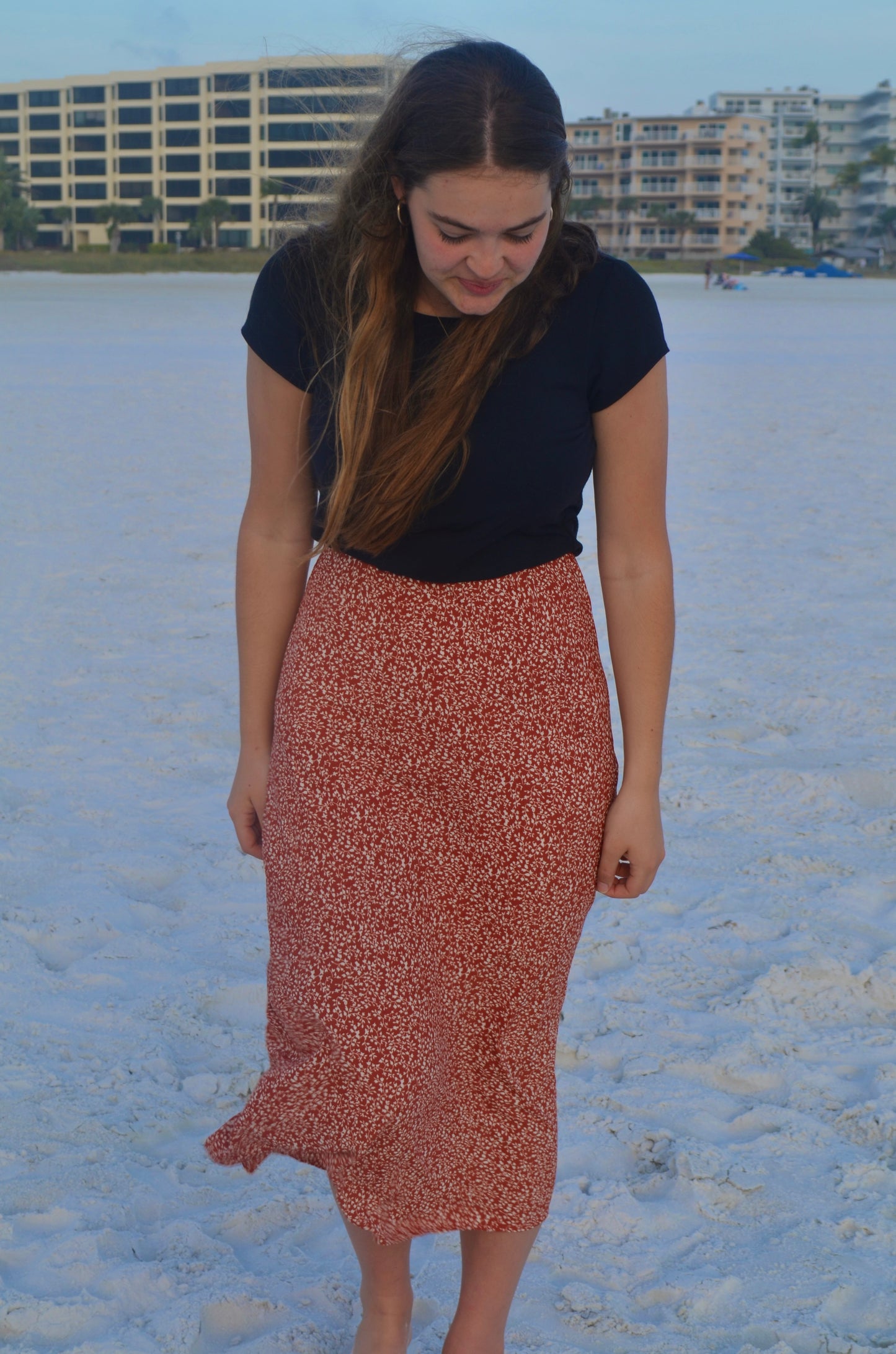 Spring Flowers Skirt in Cherry