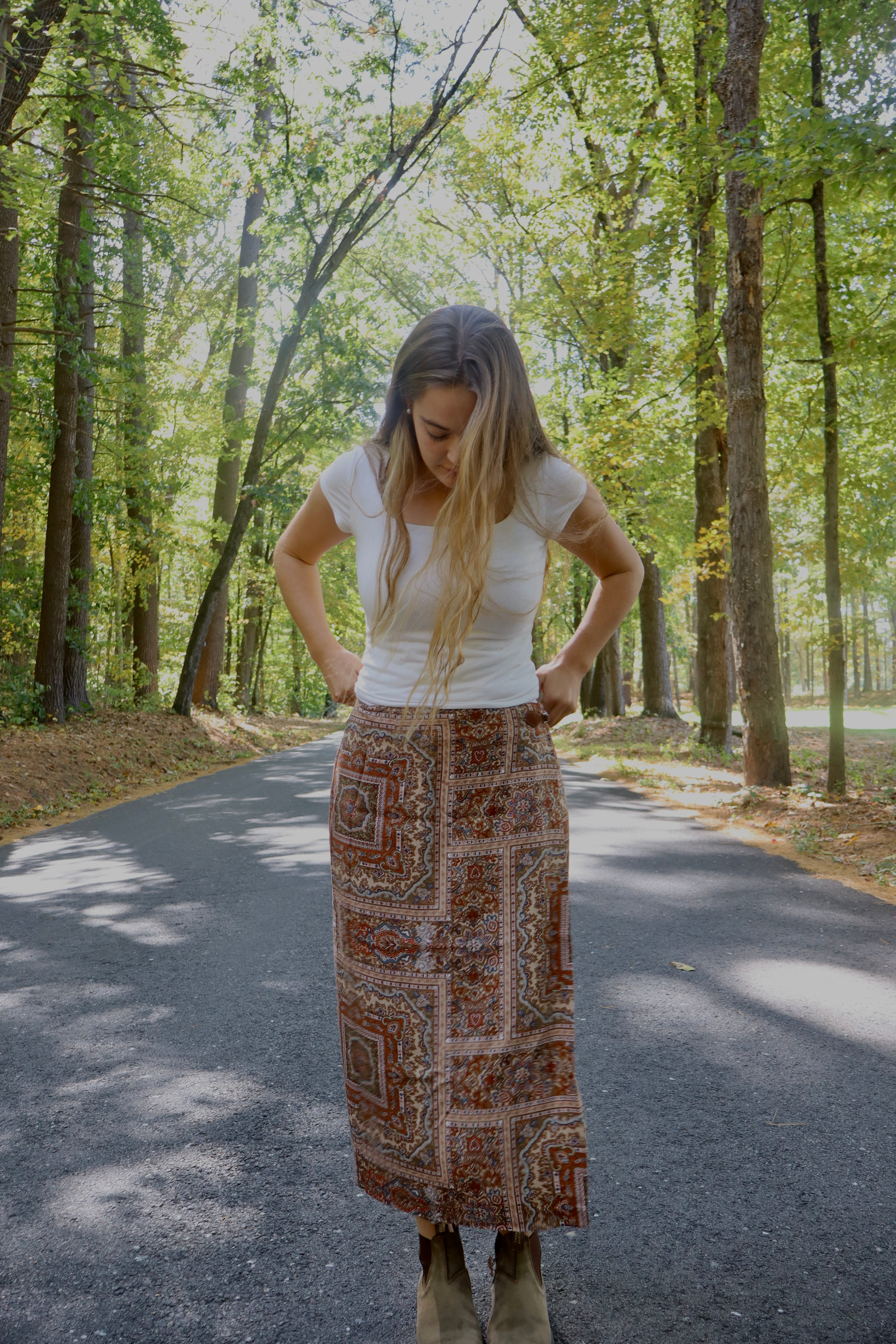 Talbots Print Skirt