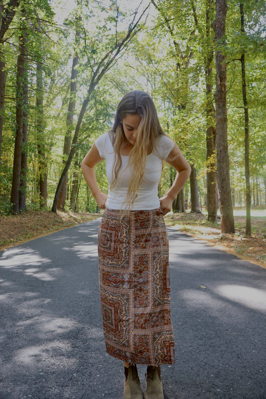 Talbots Print Skirt