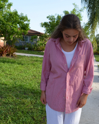 Red and White Stripe Button Down