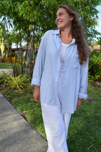 Blue Gingham Cotton Button Down