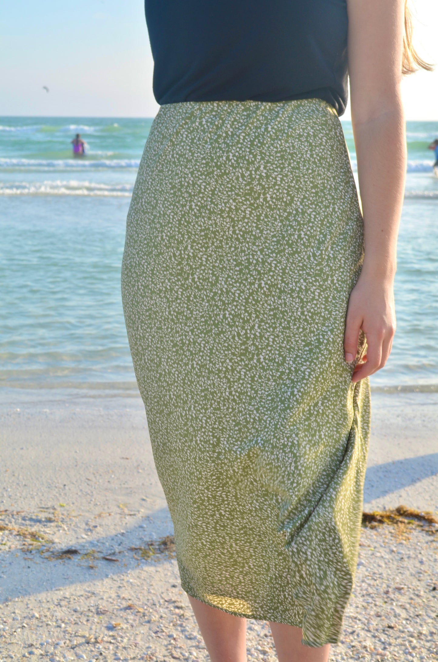 Spring Flowers Skirt in Sage