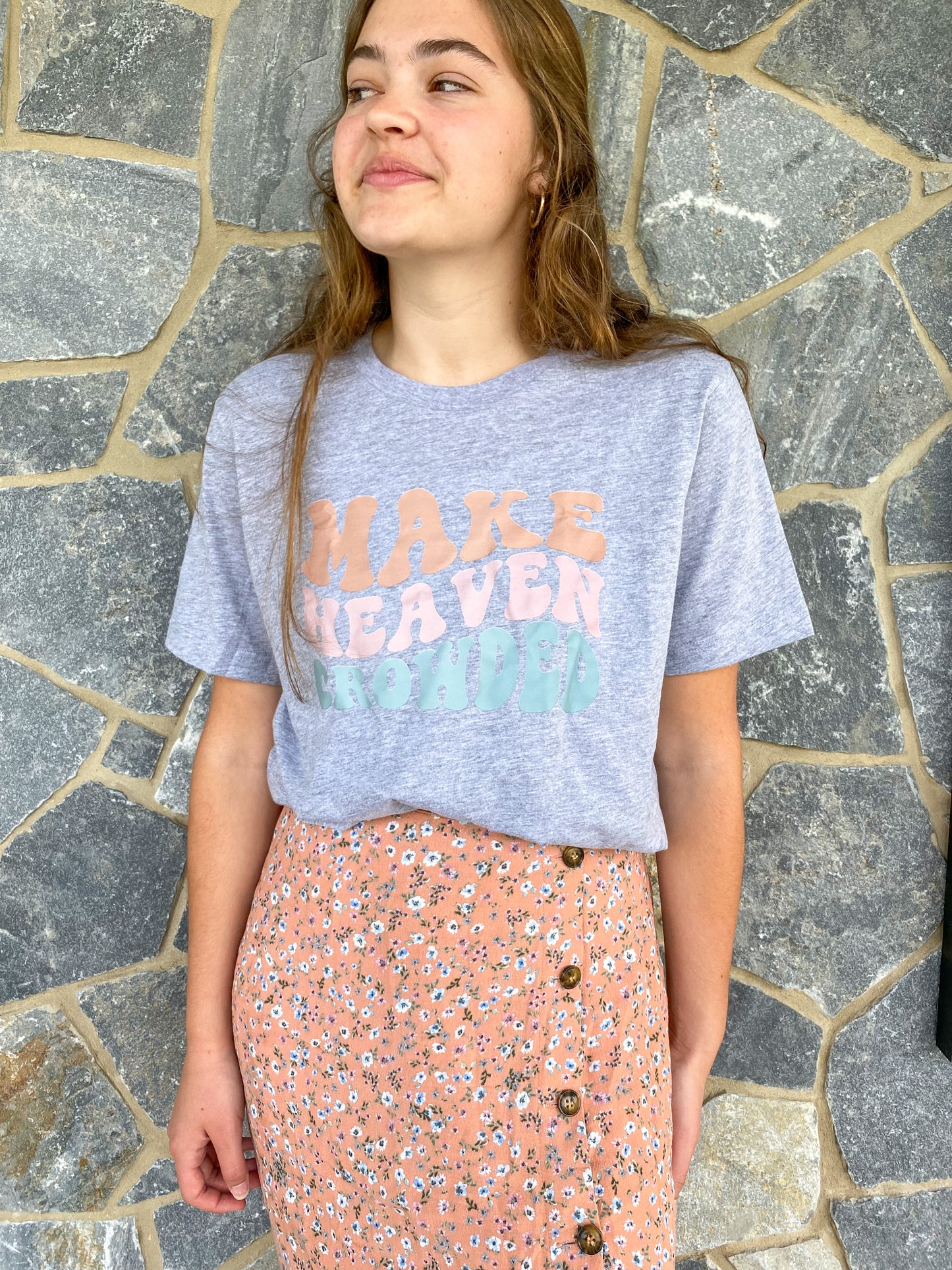 Make Heaven Crowded Tee in Gray