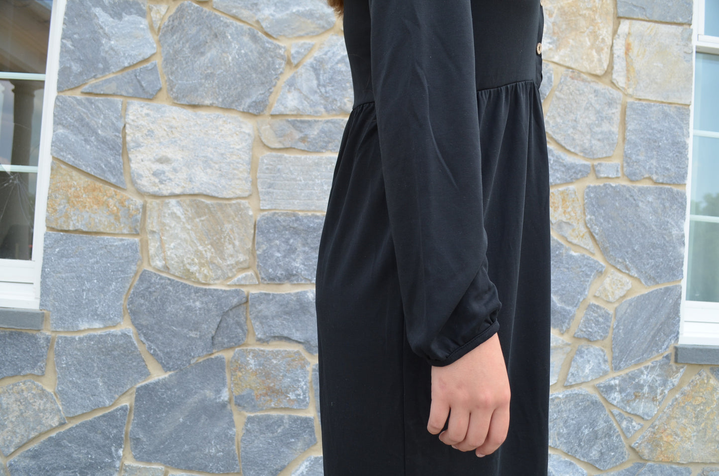 Classic Dress in Black- Made in USA