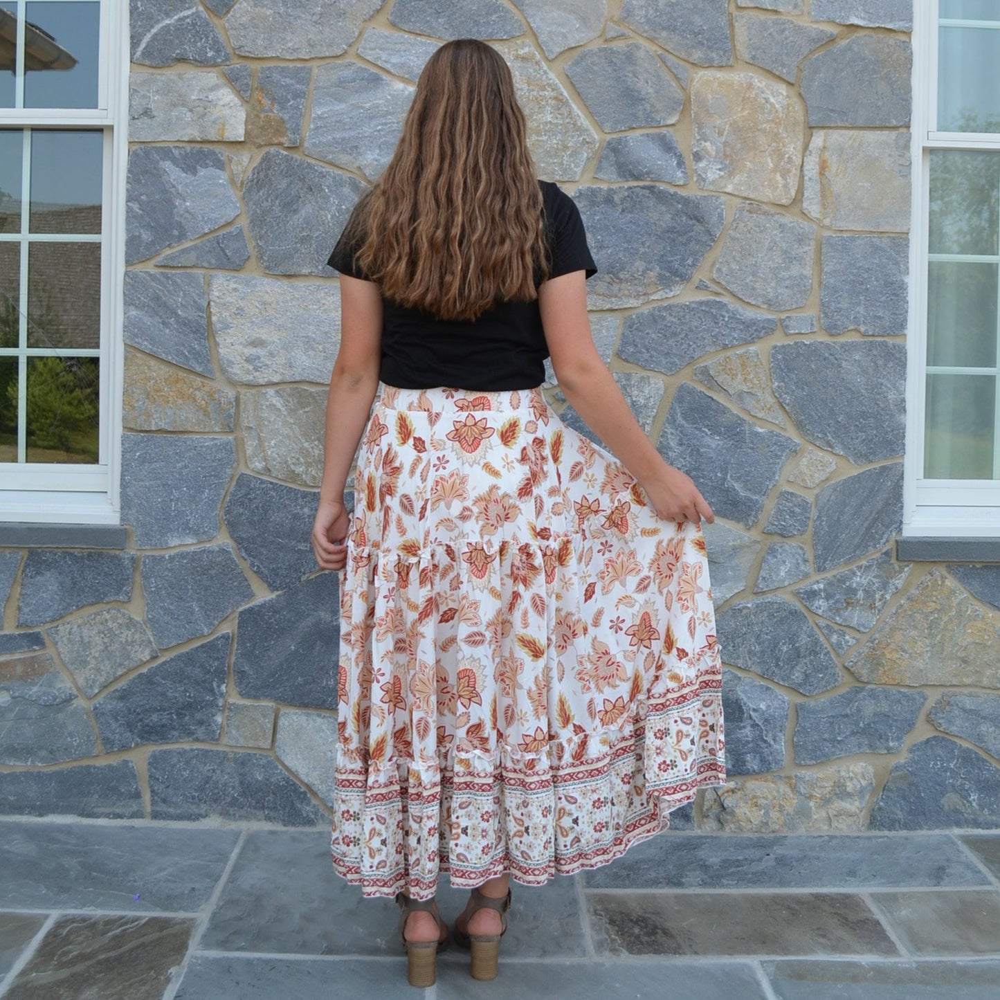 Modest Summertime Skirt in Coral