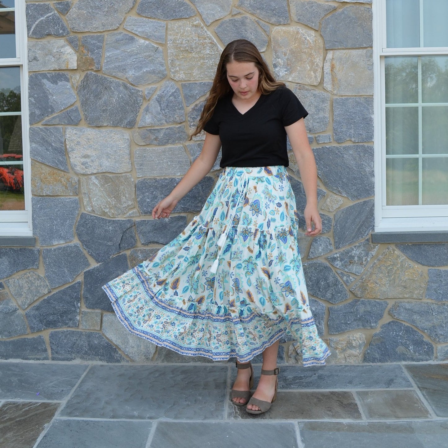 Modest Summertime Skirt in Blue