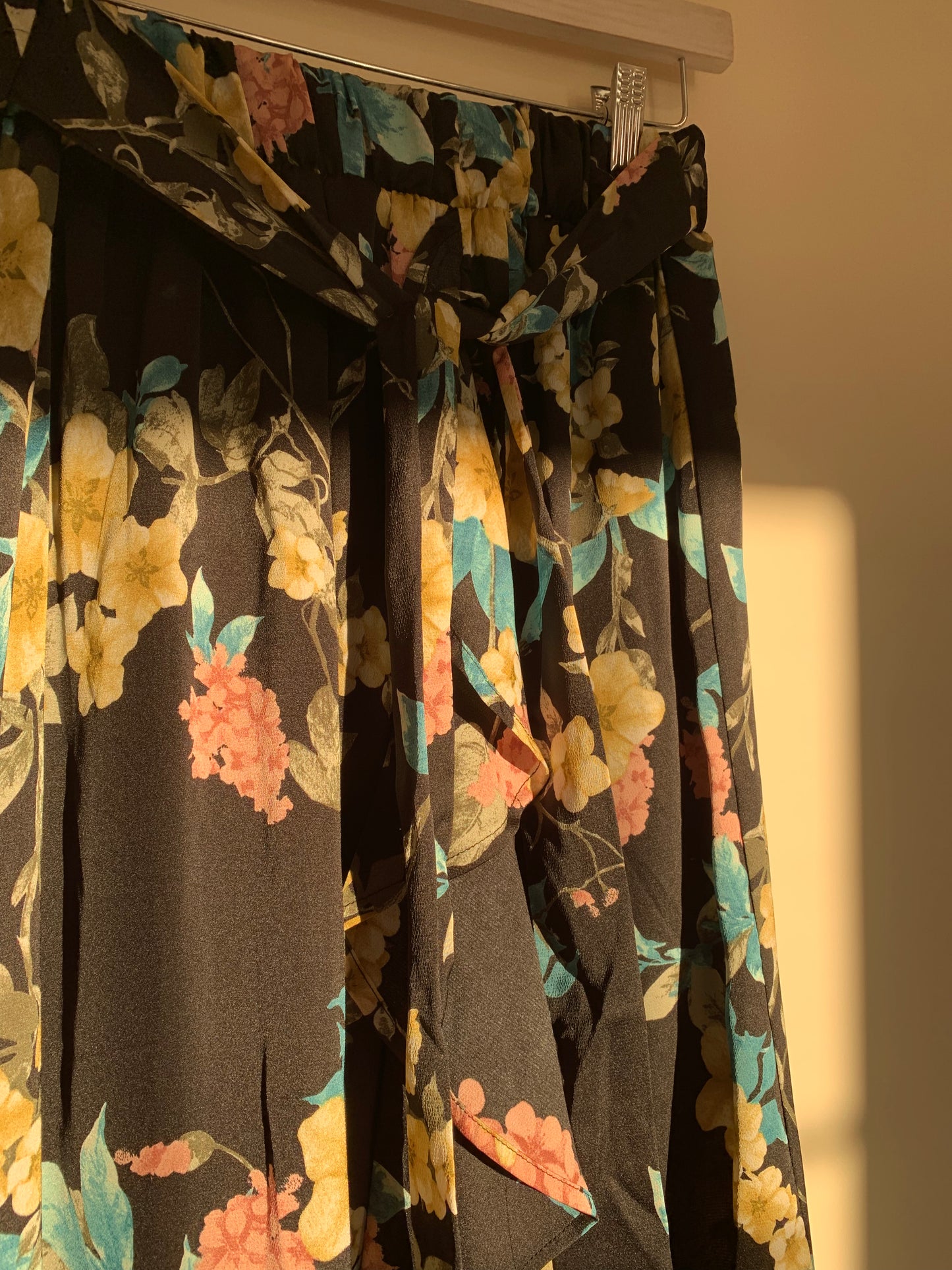 Modest Black Floral Skirt - Made in USA