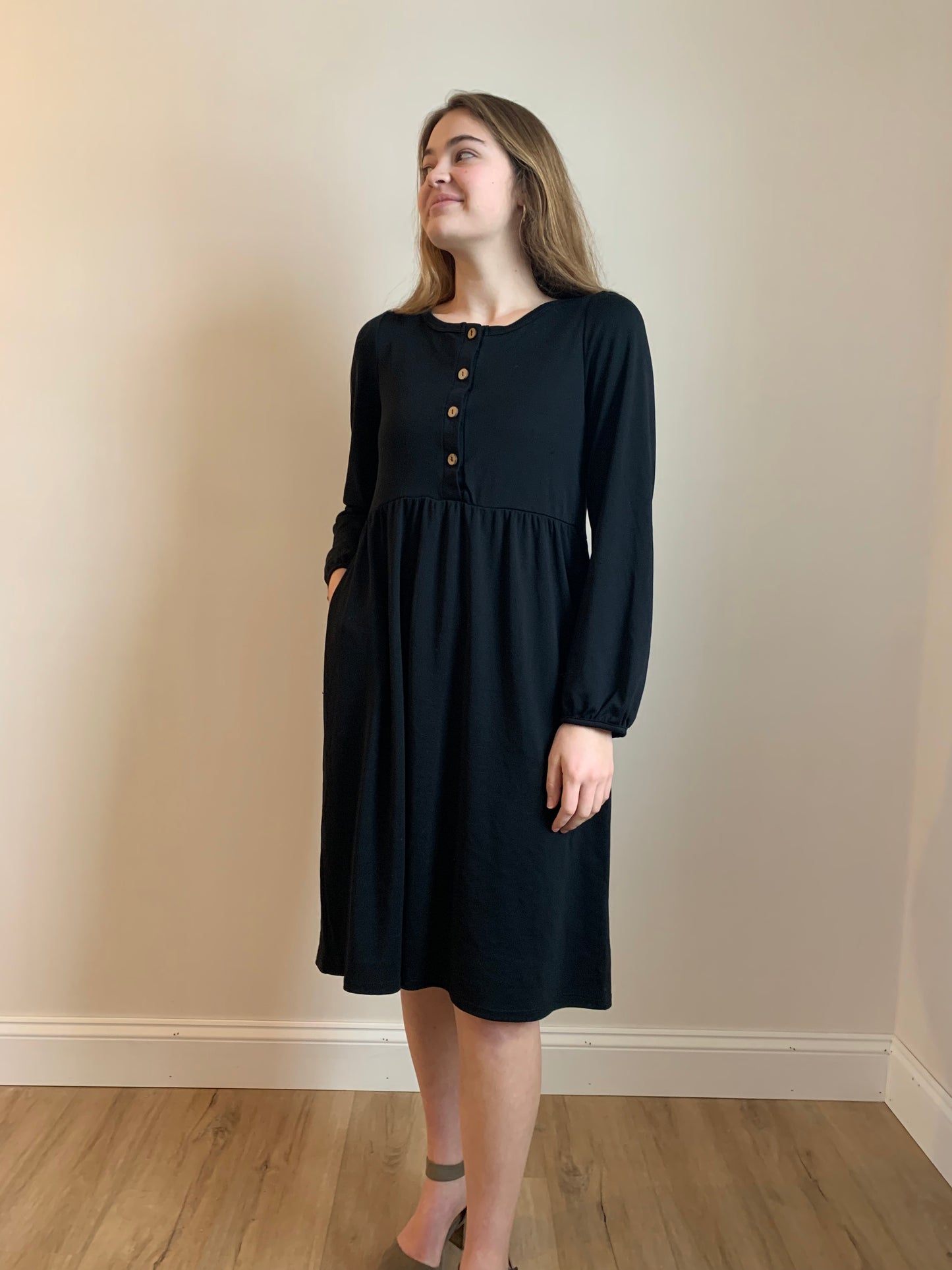 Classic Dress in Black- Made in USA