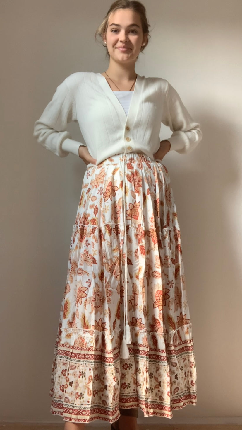 Modest Summertime Skirt in Coral